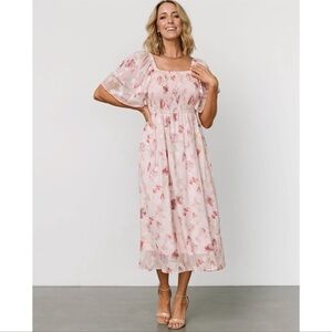 Baltic Born Pink Floral Midi Dress